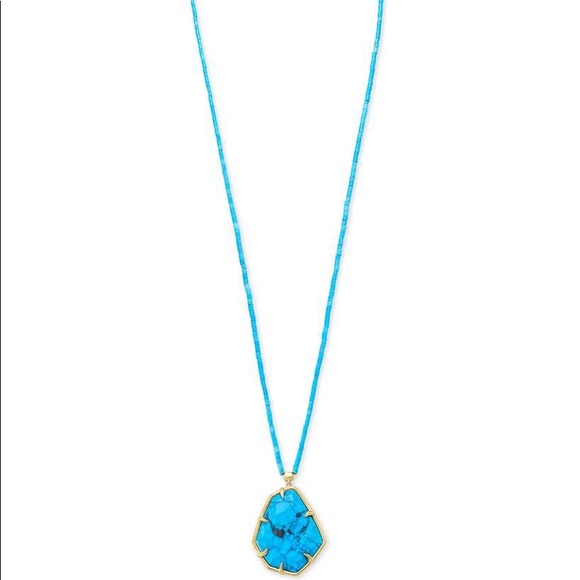 NWT Kendra Scott Beatrix Necklace Aqua - Picture 1 of 2